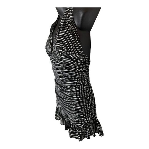 Fashion Bug Womens Black White Polka Dot One Piece Bathing Suit Swim Suit 6 - Picture 3 of 13